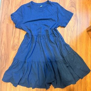 Old Navy Deep Blue Tiered Mini Dress